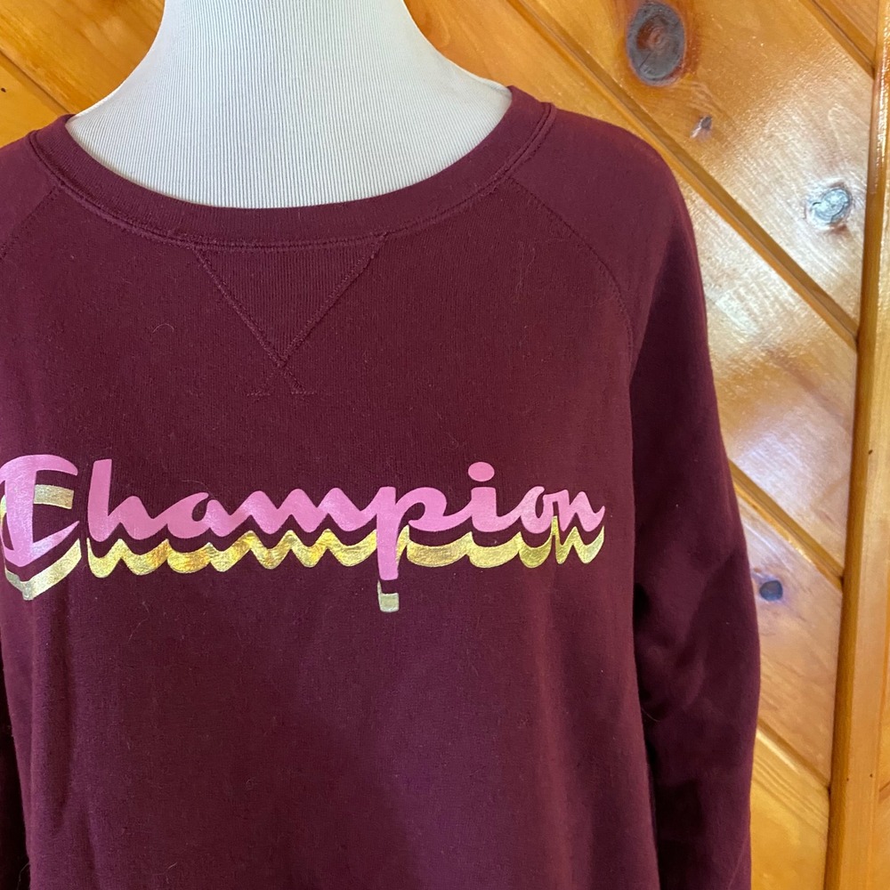 Champion Athleticwear Purple Crewneck Sweatshirt Gold Logo Pullover 2x